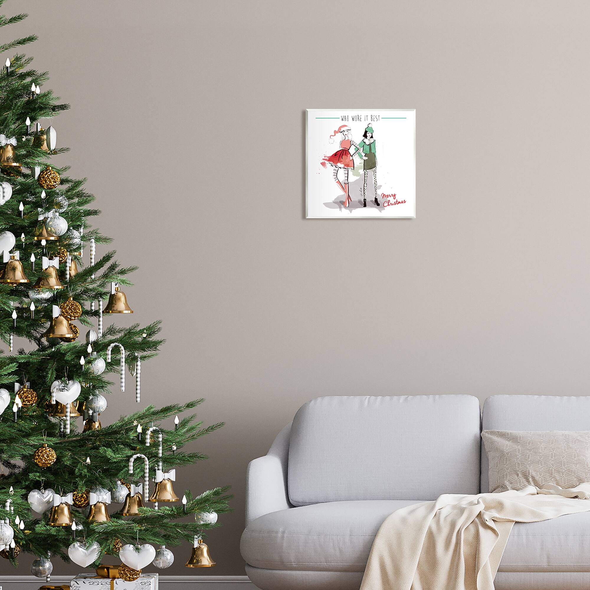 Stupell Industries Who Wore It Best Christmas Fashion Wall Plaque Art